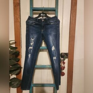 Kancan Women's Distressed Blue Jeans